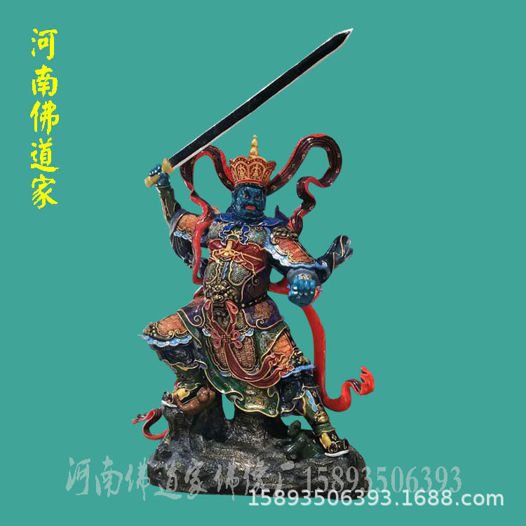 厂家订制黑虎龙王 甘肃平凉供奉的大龙王二龙王雕塑神像1.5米高示例图1