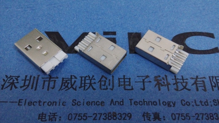 沉板SMT公头/AM USB沉板公头/a公贴片式USB 耐高温过炉示例图2