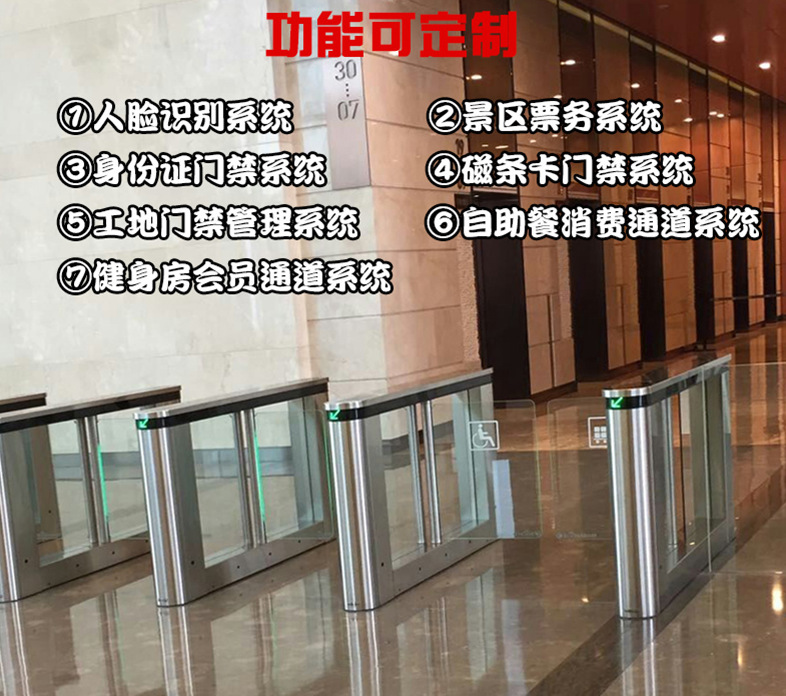 上海市大厦高端摆闸工地系统动态人脸识别摆闸小区一卡通人行摆闸示例图2