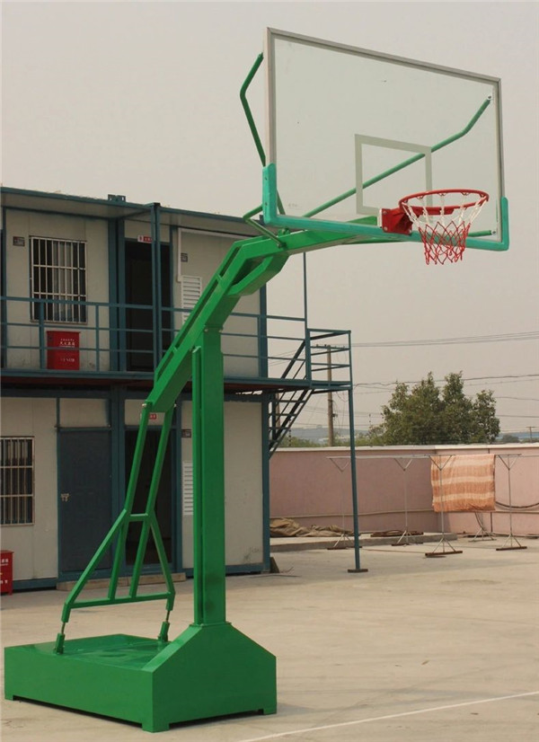 山东济南配安全防爆钢化玻璃篮球板折叠式篮球架功能齐全