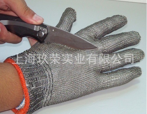 厂家直供国产钢丝防割手套全钢丝编织4级防割手套 性价比高
