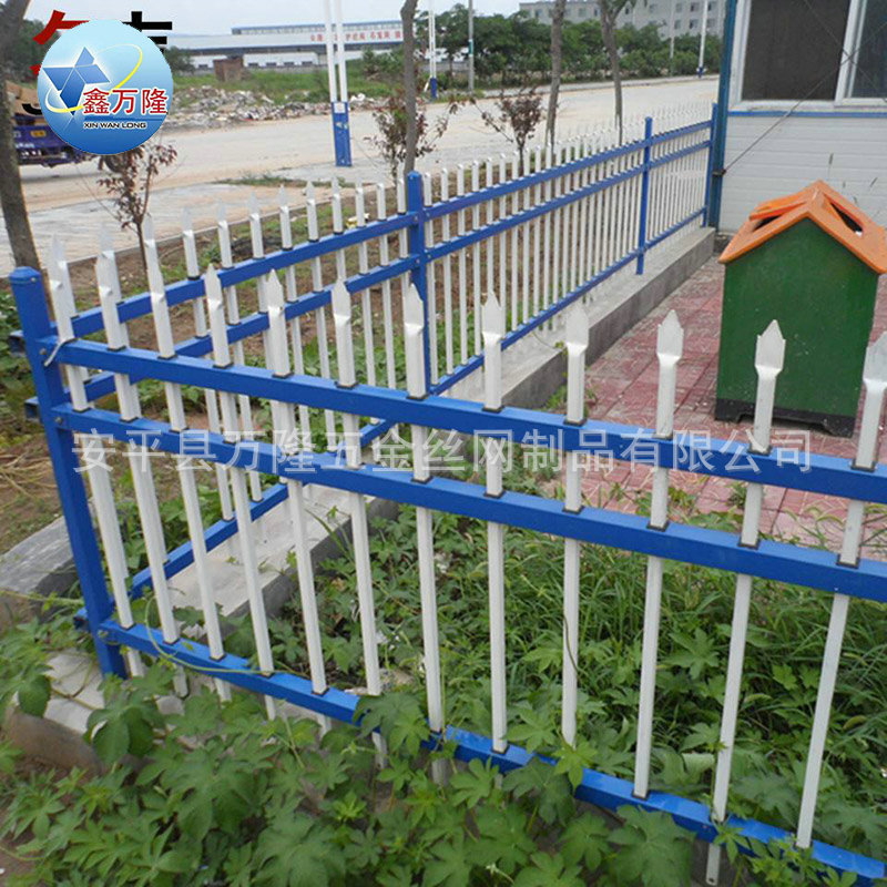 三横栏锌钢围墙护栏 锌钢栅栏 围墙护栏 铁艺围栏围墙示例图10