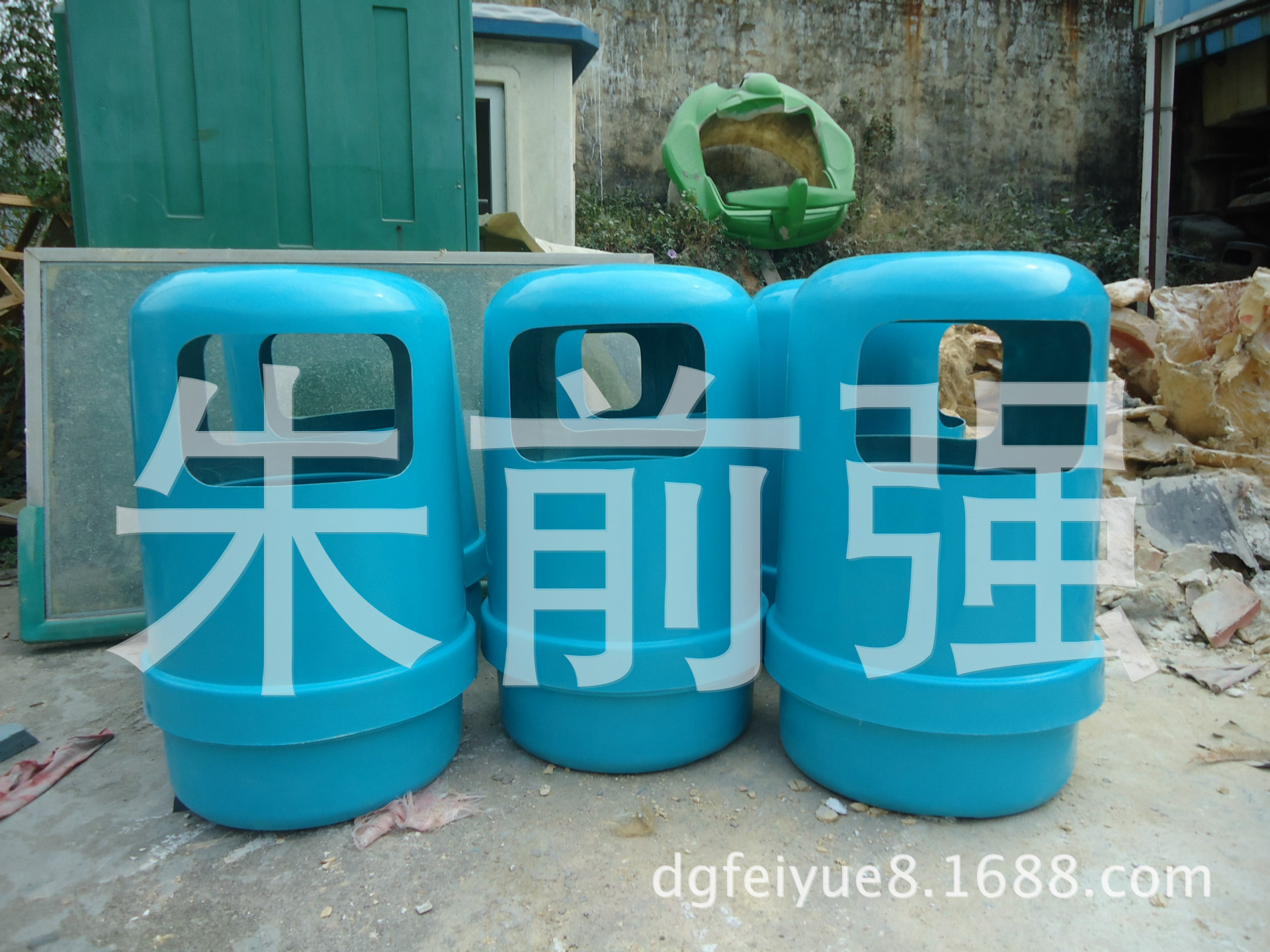 厂家直销玻璃钢环卫垃圾桶户外圆形室外单桶带盖无盖示例图3
