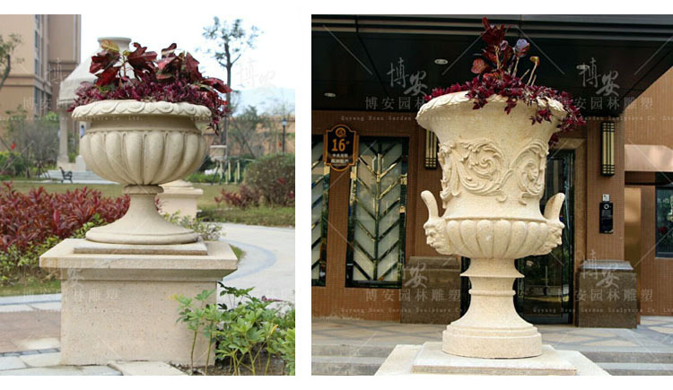 雕塑设计定制仿石漆花盆花卉装饰商场酒店广场公园小区景观摆件示例图6