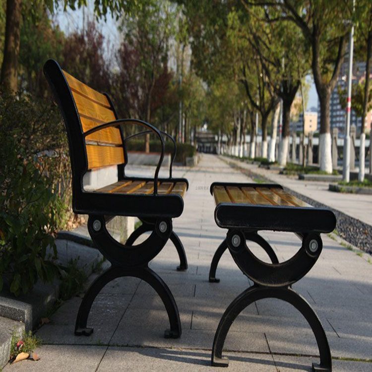 厂家批发公园椅 实木长条椅 园林广场休闲座椅定制加工示例图8