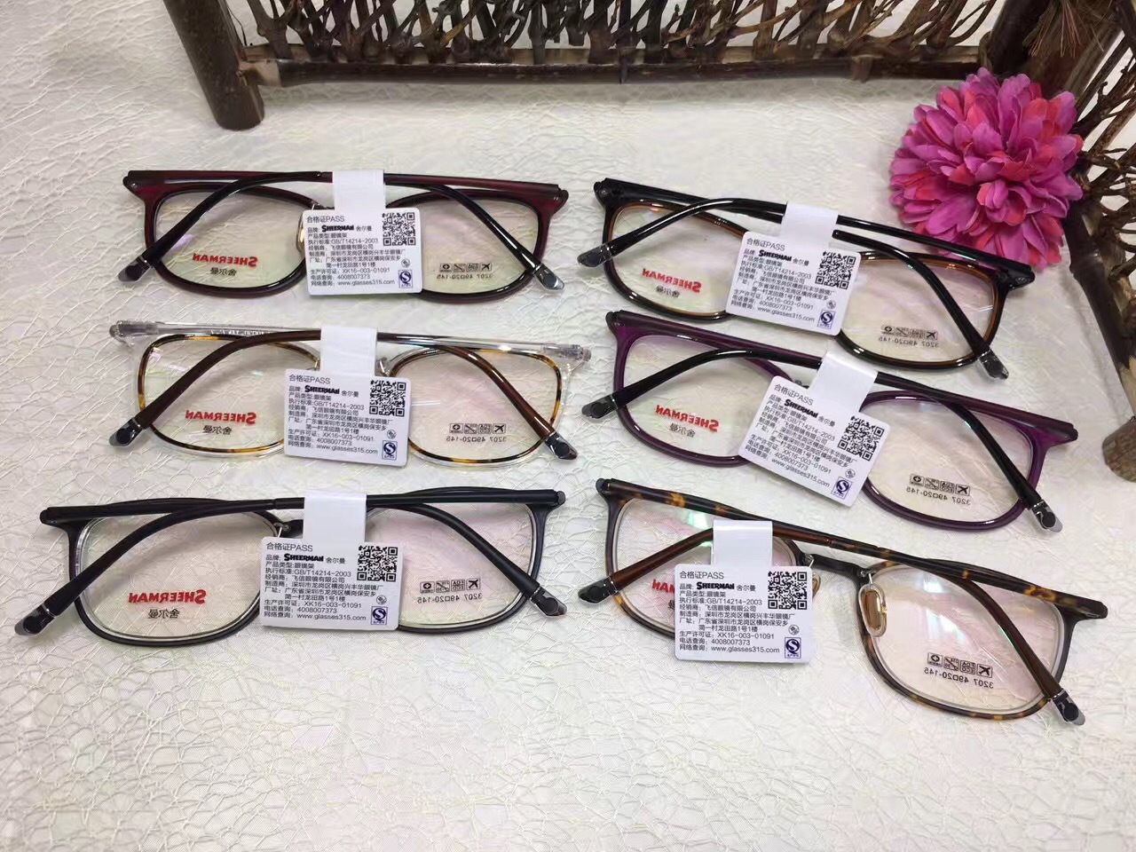 批发舍尔曼tr90眼镜架 新款男女士全框架时尚复古超轻近视眼镜框示例图10