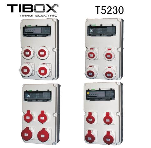 厂家直销TIBOX定制车间用防水工业塑料电源插座箱检修电箱T5230