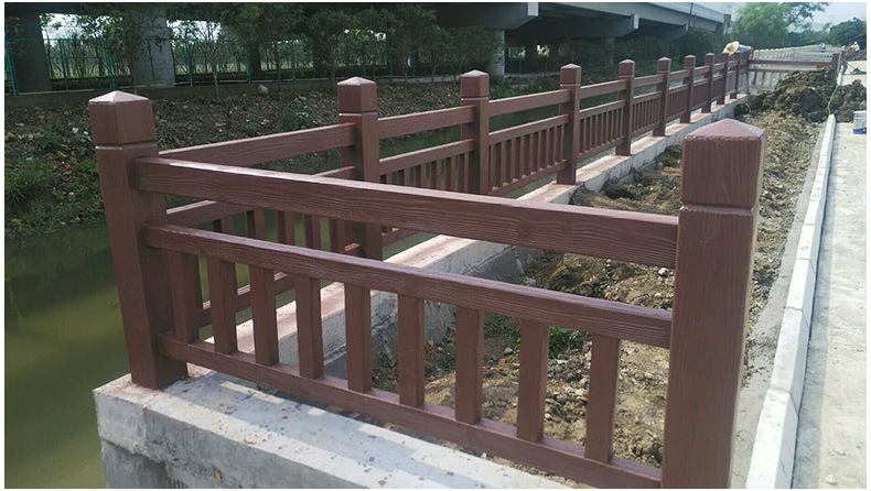 水泥仿木护栏 围栏梯形栏杆 河堤景区护栏 可定制 厂家供应直销示例图14
