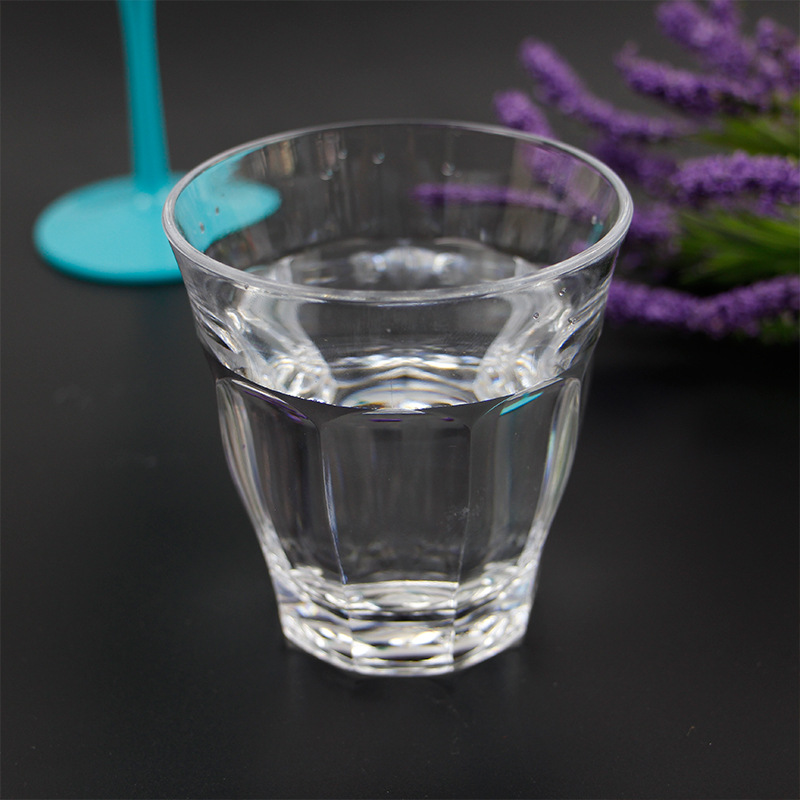 传统八角塑料杯多边棱角杯8ozPS透明塑料啤酒杯八角白酒杯示例图14