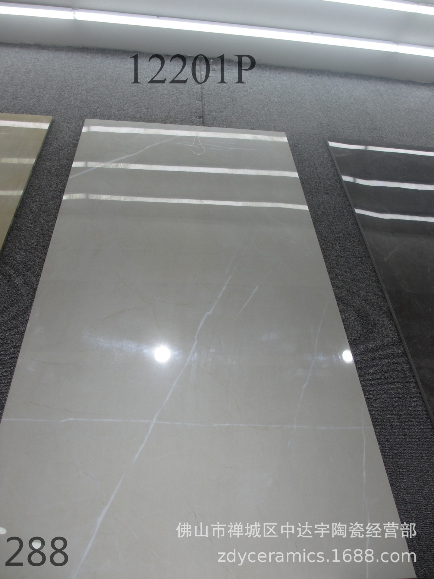 佛山XJ负离子600X1200通体大理石柔光和亮光地面墙面古琦灰瓷砖示例图3