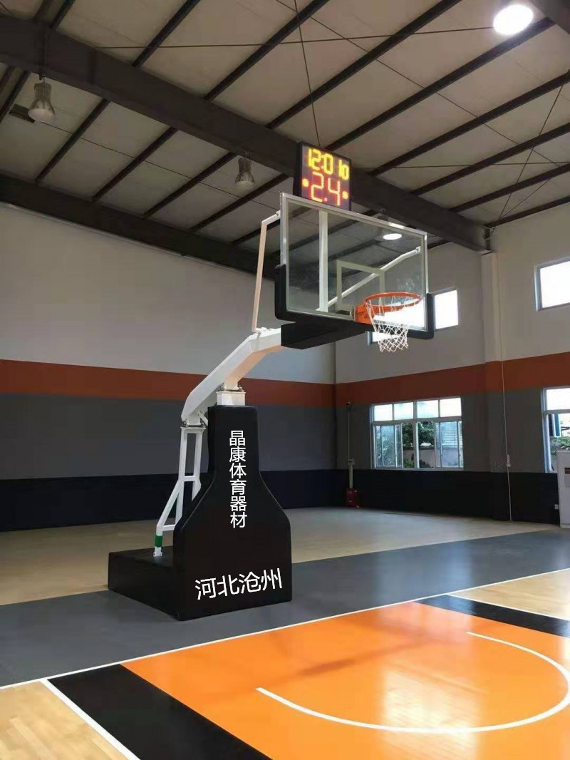 唐山配透明钢化玻璃篮板平箱篮球架款式大气