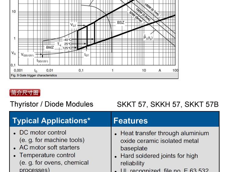 半控模块 SKKH57 混合模块 白色外壳 SKKH57/16E 无触点开关配件示例图10