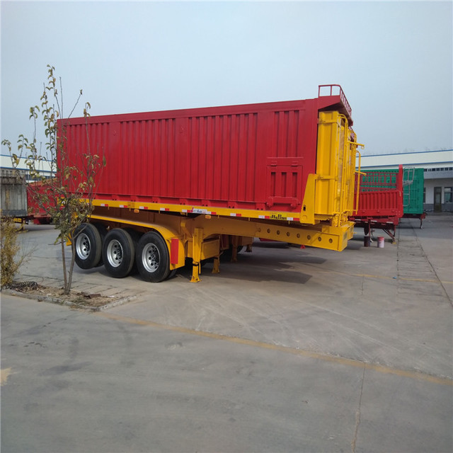 2轴3轴20英尺集装箱的搬运与卸货半挂车集装箱平板自卸车价格载重图片