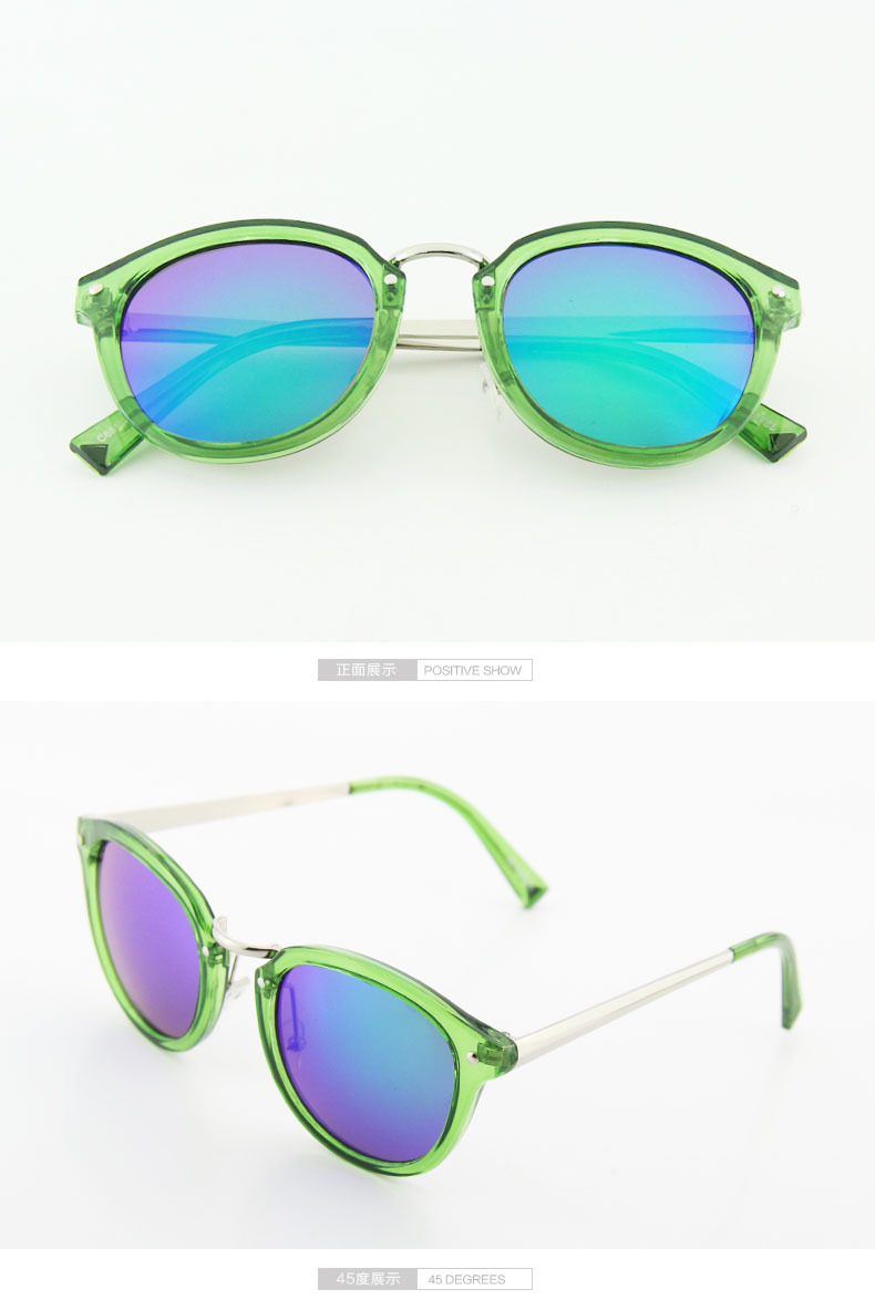 新款太阳镜墨镜反光炫彩膜欧美外贸太阳眼镜水晶框时尚眼镜蛤蟆镜示例图15