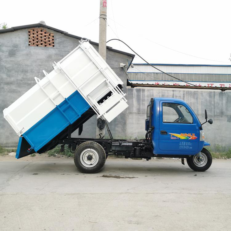 时风机动三轮垃圾车 机动三轮挂桶垃圾车山东 宏园 定制三轮环卫垃圾车