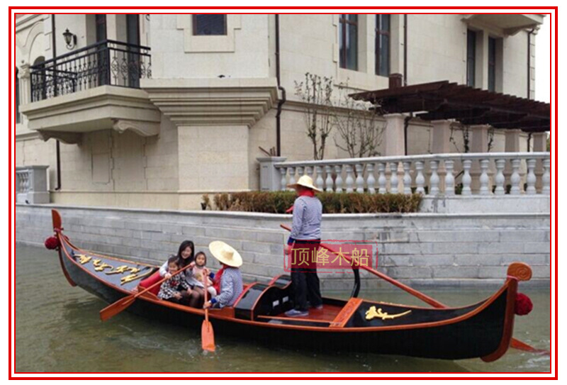 厂家销售贡多拉装饰木船 婚纱拍摄道具船景区公园水上游艺船示例图6