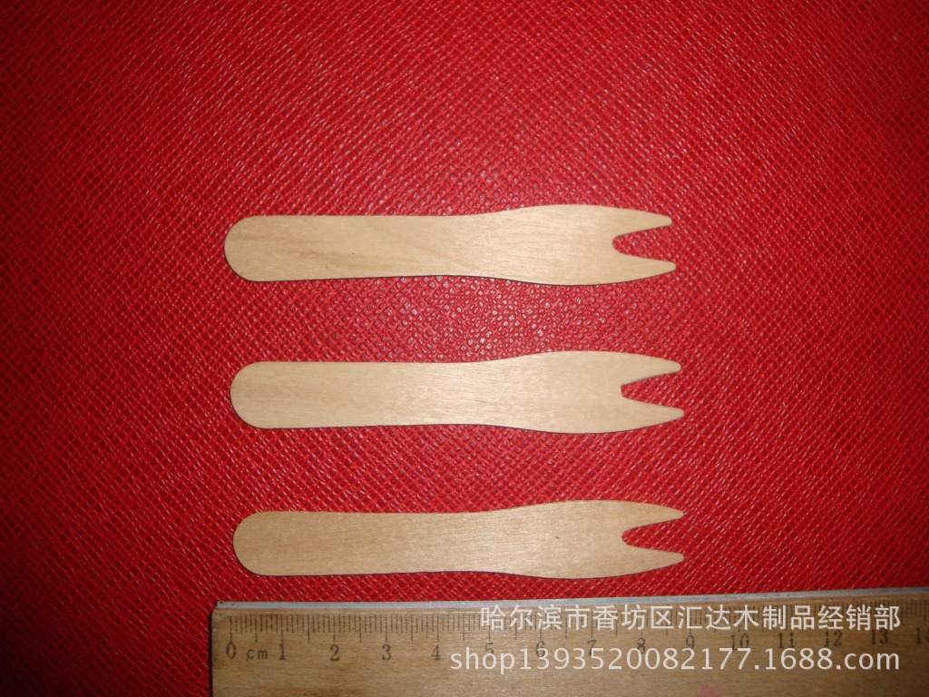 木叉  水果甜品糕点木叉   果冻布丁木叉 一次性桦木叉勺示例图3
