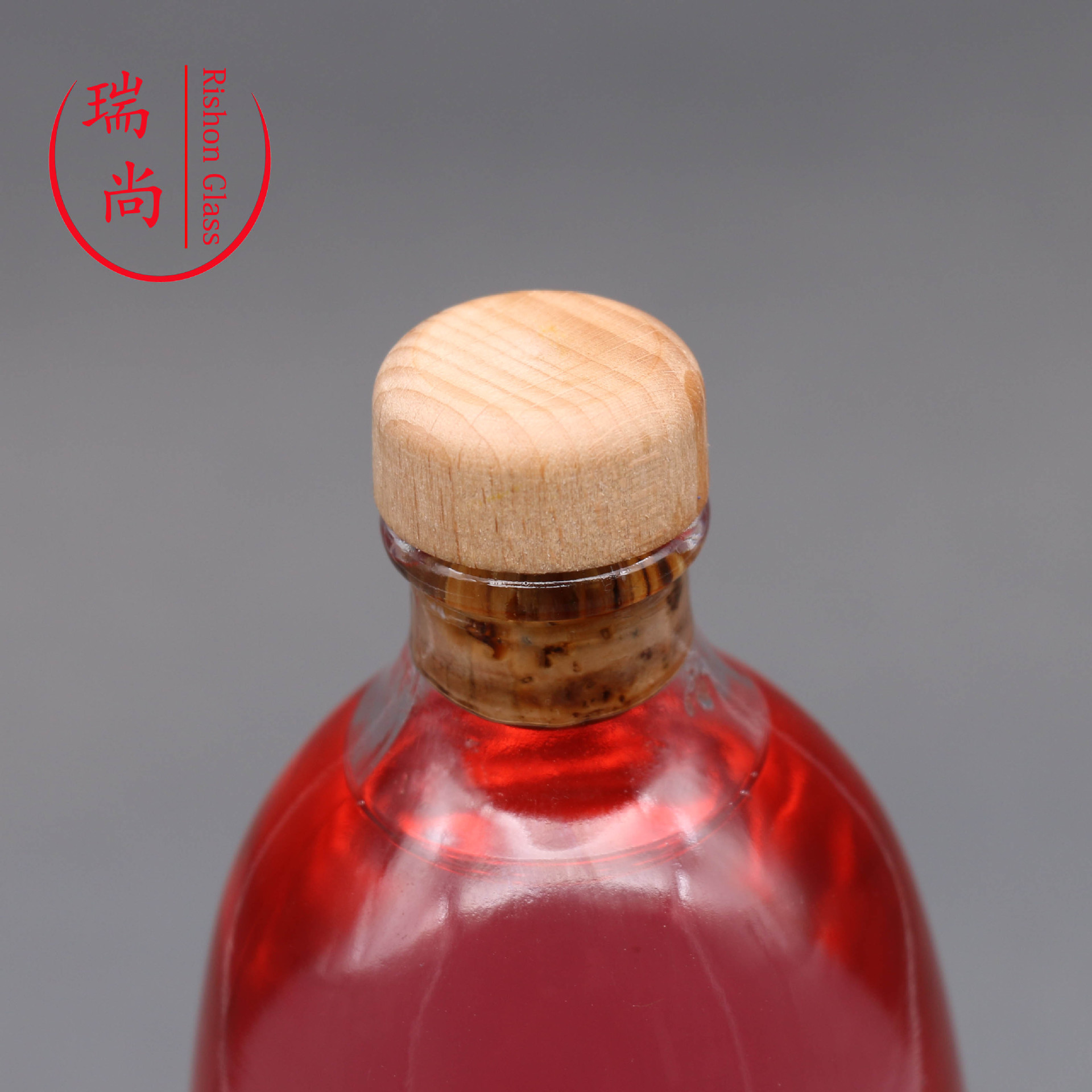 玻璃瓶酒瓶500ml果酒瓶厚底红酒瓶晶白料红酒瓶木塞玻璃洋酒瓶示例图5