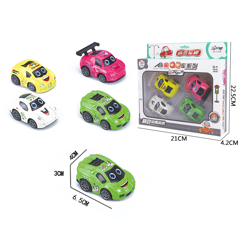 新款儿童益智卡通造型迷你可爱QQ回力合金车 仿真儿童模型车示例图4