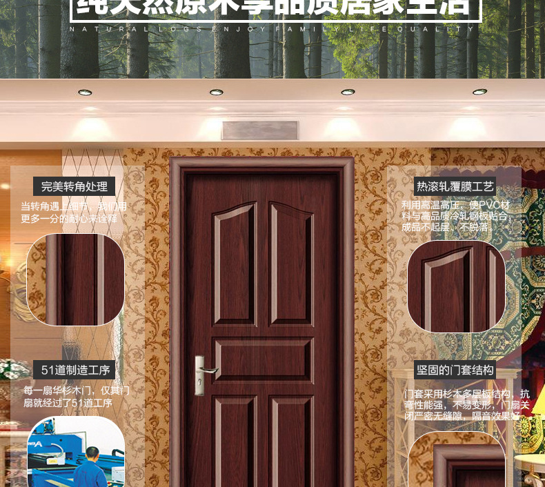 室内钢木烤漆套装门招商酒店复合套装门工程门示例图3
