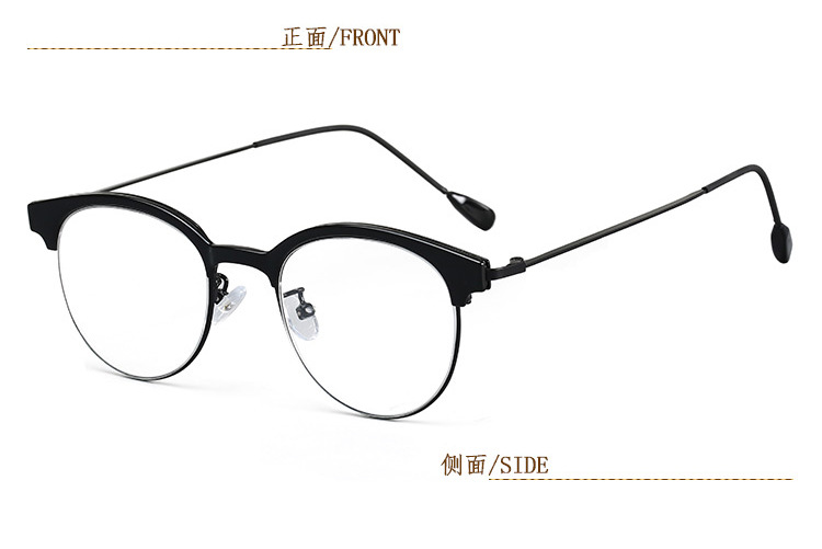厦门厂家批发2017新款复古半框眉毛架超轻时尚男女士眼镜框平光镜示例图8
