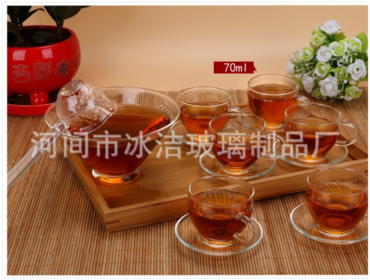 新品 功夫茶具玻璃大号茶碗日式煮茶碗玻璃目纹分茶勺茶道零配示例图11