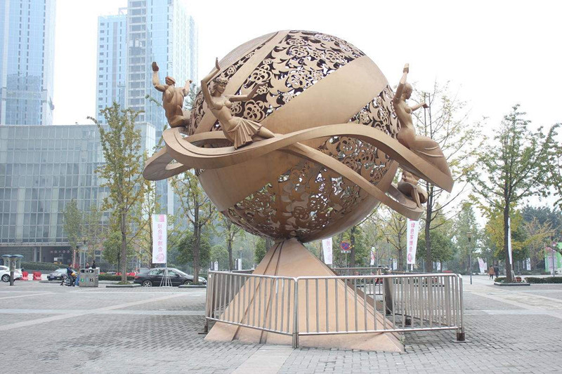 定制制作不锈钢镂空雕塑 城市景观雕塑湖南雕塑厂