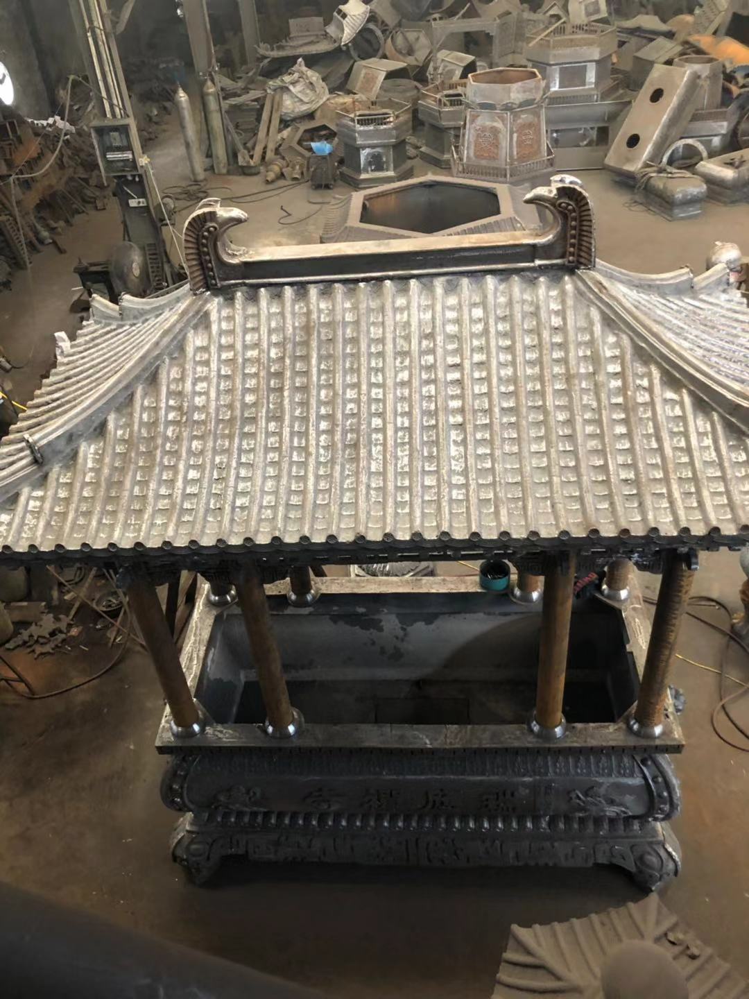 香炉 温州慈宏生产厂家批发铸铁香炉 长方形带盖香炉 宗祠香炉