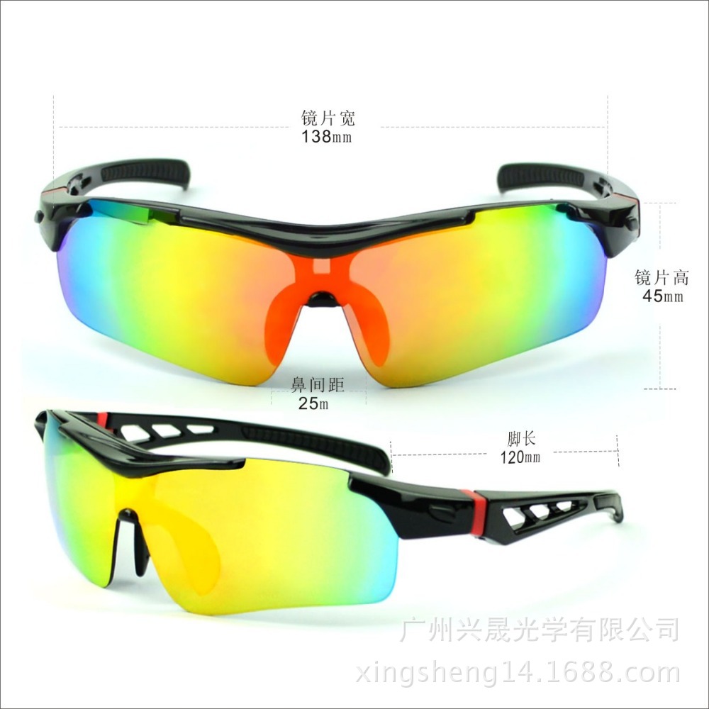 户外运动眼镜 防风沙护目眼镜 偏光太阳眼镜  可换片骑行眼镜套装示例图2