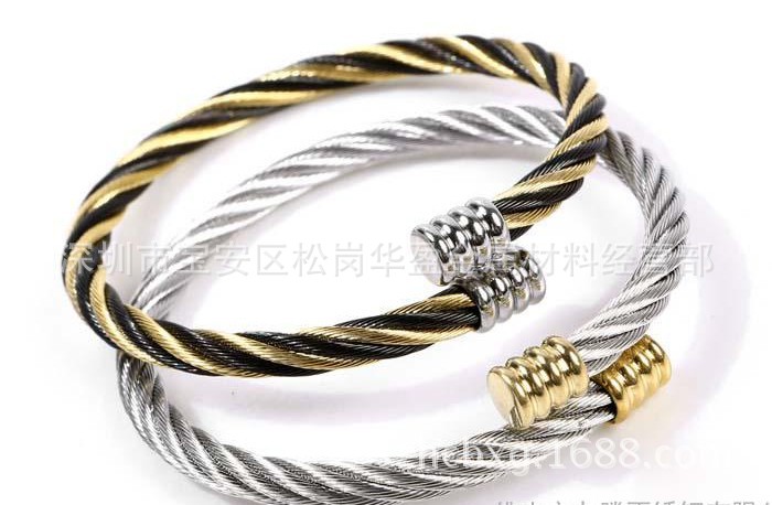 厂家自销钢丝绳手镯 304高弹性钢丝绳 首饰手镯专用 低价批发示例图2