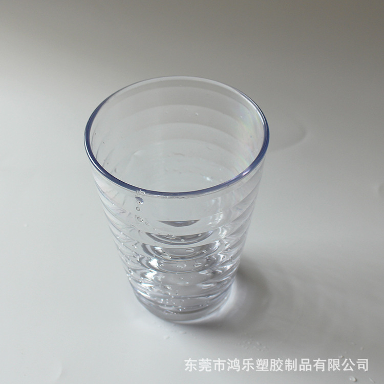 厂家直销12oz塑料杯AS透明螺纹塑胶杯亚克力果汁饮料杯创意广告杯示例图12