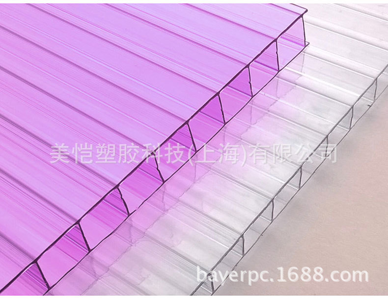 上海金山区PC阳光板二层三层四层多层蜂窝结构聚碳酸酯中空阳光板示例图116