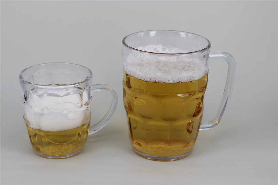 工厂批发300ml塑料扎啤杯AS透明塑料菠萝杯10安士马克手柄啤酒杯示例图8