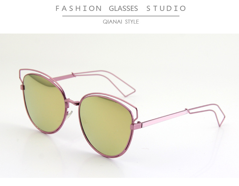 2016新款太阳镜批发 时尚潮流太阳眼镜 个性女士墨镜 猫眼太阳镜示例图5