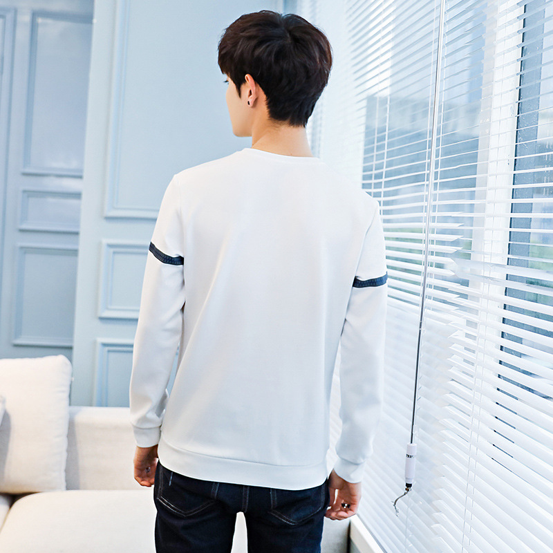 2018春季男式套头卫衣韩版修身学生潮流休闲男士个性长袖T恤春装