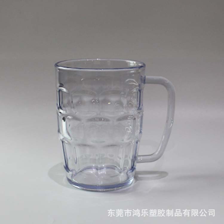 东莞塑料杯厂家直销透明AS塑料马克扎啤杯650ml环保塑料手柄杯示例图3