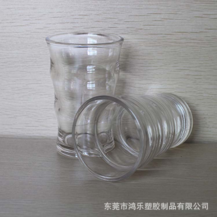 东莞鸿乐塑料杯AS透明果汁奶茶杯厂家现货直销420ml螺纹塑胶杯示例图6