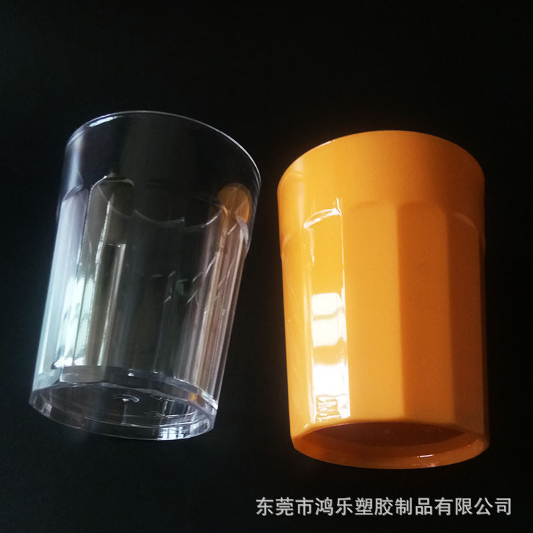 东莞厂家直销9安士茶色八角塑料杯多边棱角杯PC不碎杯杯身可印刷示例图6