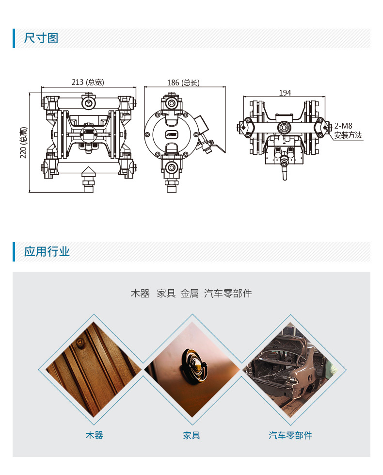 日本岩田双隔膜泵 DDP-90E喷漆气动泵小型隔膜泵油泵气动双隔膜泵示例图8