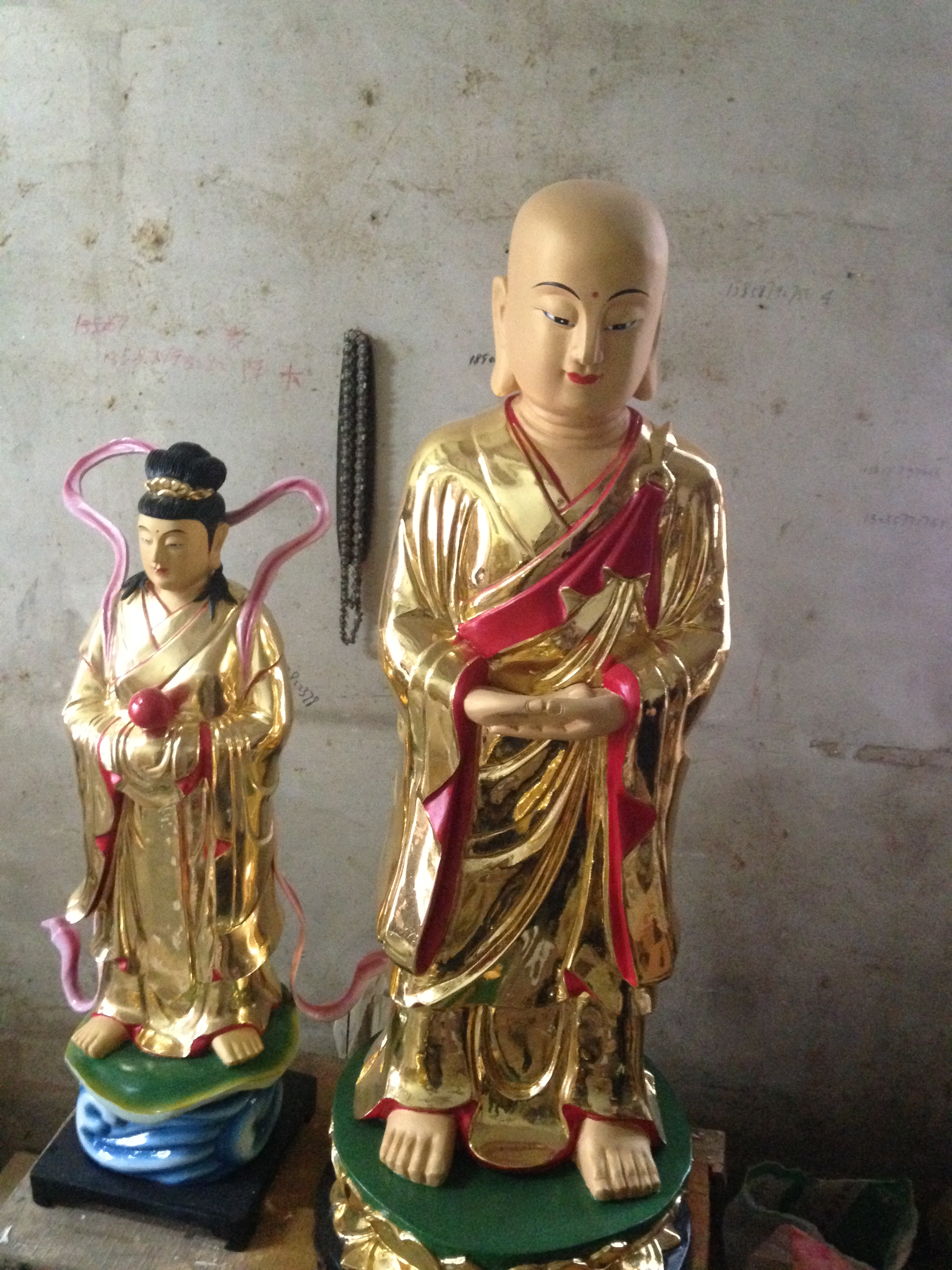佛像 本厂专业生产精品地藏王殿供奉地藏王菩萨 带背光地藏王佛像 穿袈裟地藏王菩萨