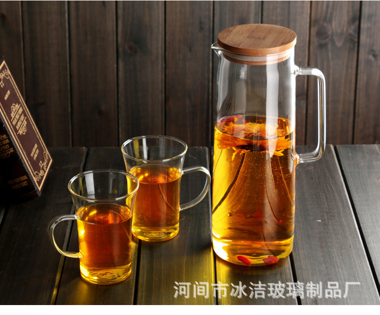 正品夏日果汁杯 冷水壶大容量耐高温玻璃茶壶加厚品质凉水杯示例图3
