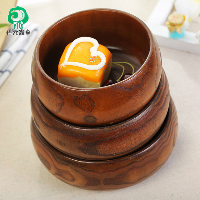 厂家直销新款日式环保圆盘创意水果糕点圆碗天然木纹点心碗盘批发