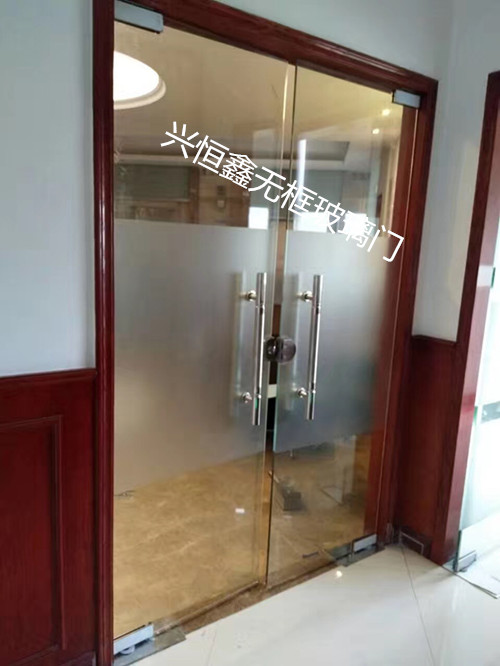 深圳不锈钢玻璃门黑钛金玻璃门地弹簧玻璃门玫瑰金玻璃门