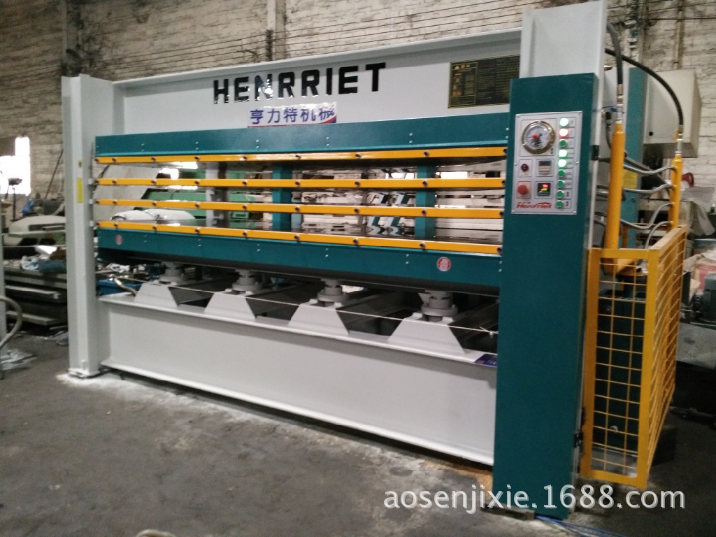 亨力特生产三层120吨4X10尺木工板贴木皮热压机 多层热压机价格示例图5