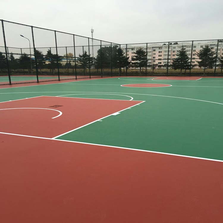 硅PU篮球场地胶施工建设 塑胶篮球场画线建设 恒扬 适用公园小区幼儿园学校