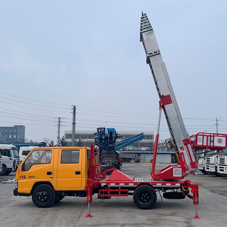 德信蓝牌高空作业车高空运料云梯车装修物料沙石上料云梯车