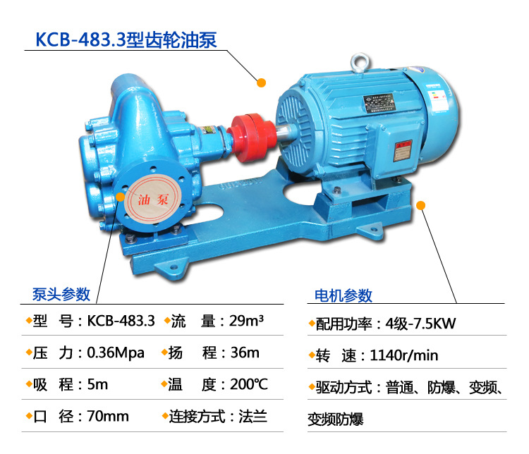 厂家供应 大流量KCB-483铸铁齿轮油泵 卧式单级电动齿轮泵 黄油泵示例图4