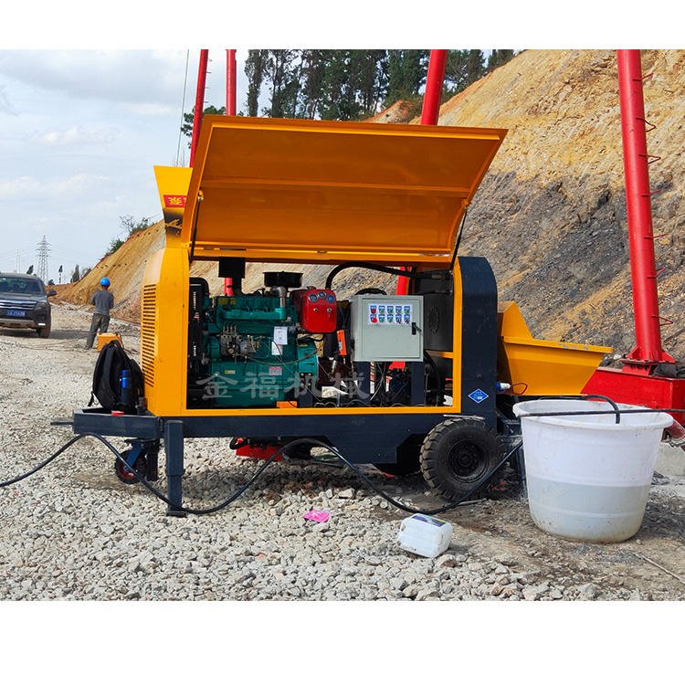 金福机械柴油泵30型地泵厂家 可定制移动大颗粒泵车 大动力青光石泵送