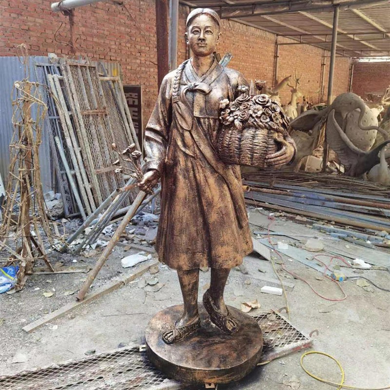 朝鲜族主题人物雕塑 少数民族主题雕塑定制 唐韵园林