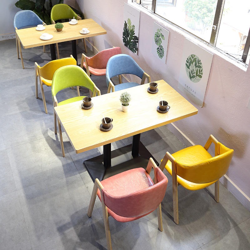 厂家定制主题咖啡厅沙发餐桌椅 欧式西餐厅沙发卡座 甜品店奶茶店沙发桌椅双人桌小圆桌图片